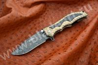 CUSTOM GUN HAMMER DAMASCUS SAO 3D CARVED TITANIUM FRAME