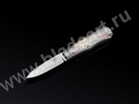 ENGRAVING SMALL COKE BOTTLE FOLDING DAGGER