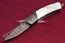 DAMASCUS AND PEARL LINERLOCK